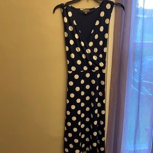 41 Hawthorne navy blue polkadot dress